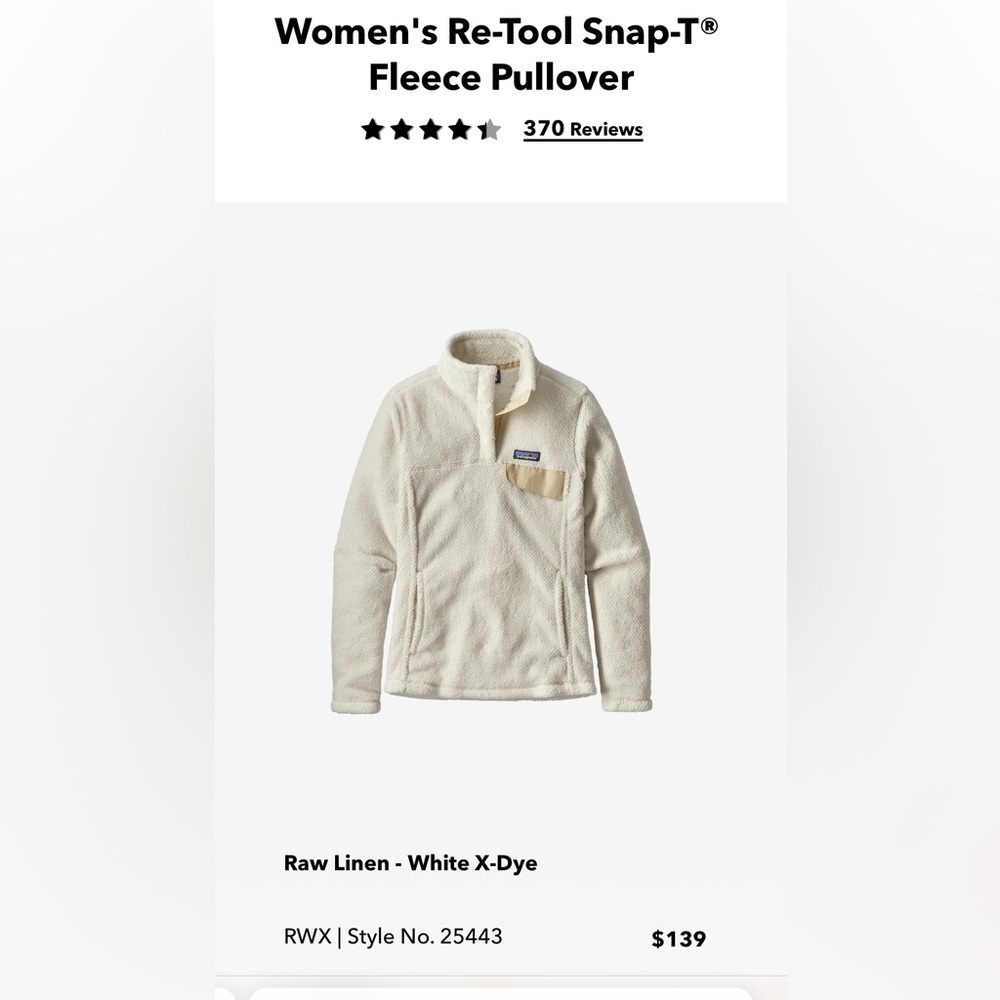 Patagonia snap pull over, womens size medium, salmon